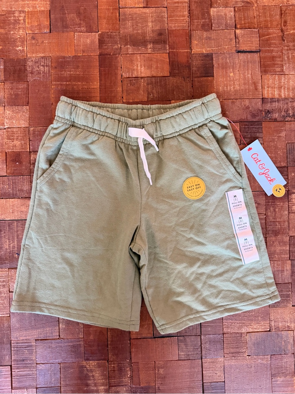 Cat & Jack Olive Green Cotton Drawstring Athletic Shorts